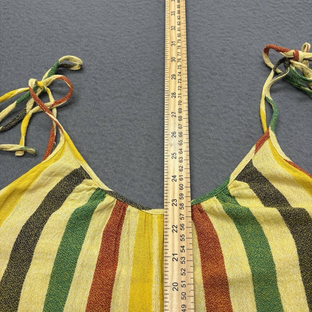 Suzie Kondi Striped Jumpsuit Cotton Gauze Resortwear Wide Leg Tie Shoulders XS - Picture 8 of 14